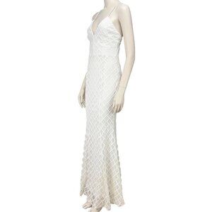 ILIANA MARTINEZ Mermaid cut Open Back Sequin Diamond 💎 Motifs White Bride Gown S